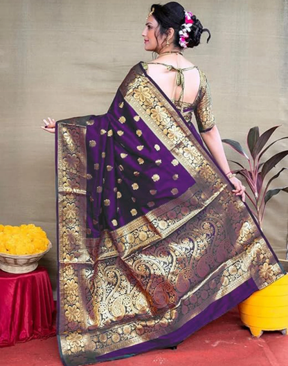 KF Elegant Banarasi Silk Woven Design Kanjeevaram Saree