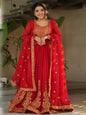 ES Embroidered Faux Blooming Gown with Dupatta – Festive & Party Wear