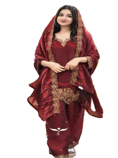 WT New Designer Jimmy Choo (GMY) Silk Collection – Heavy Embroidery 3-Piece Set