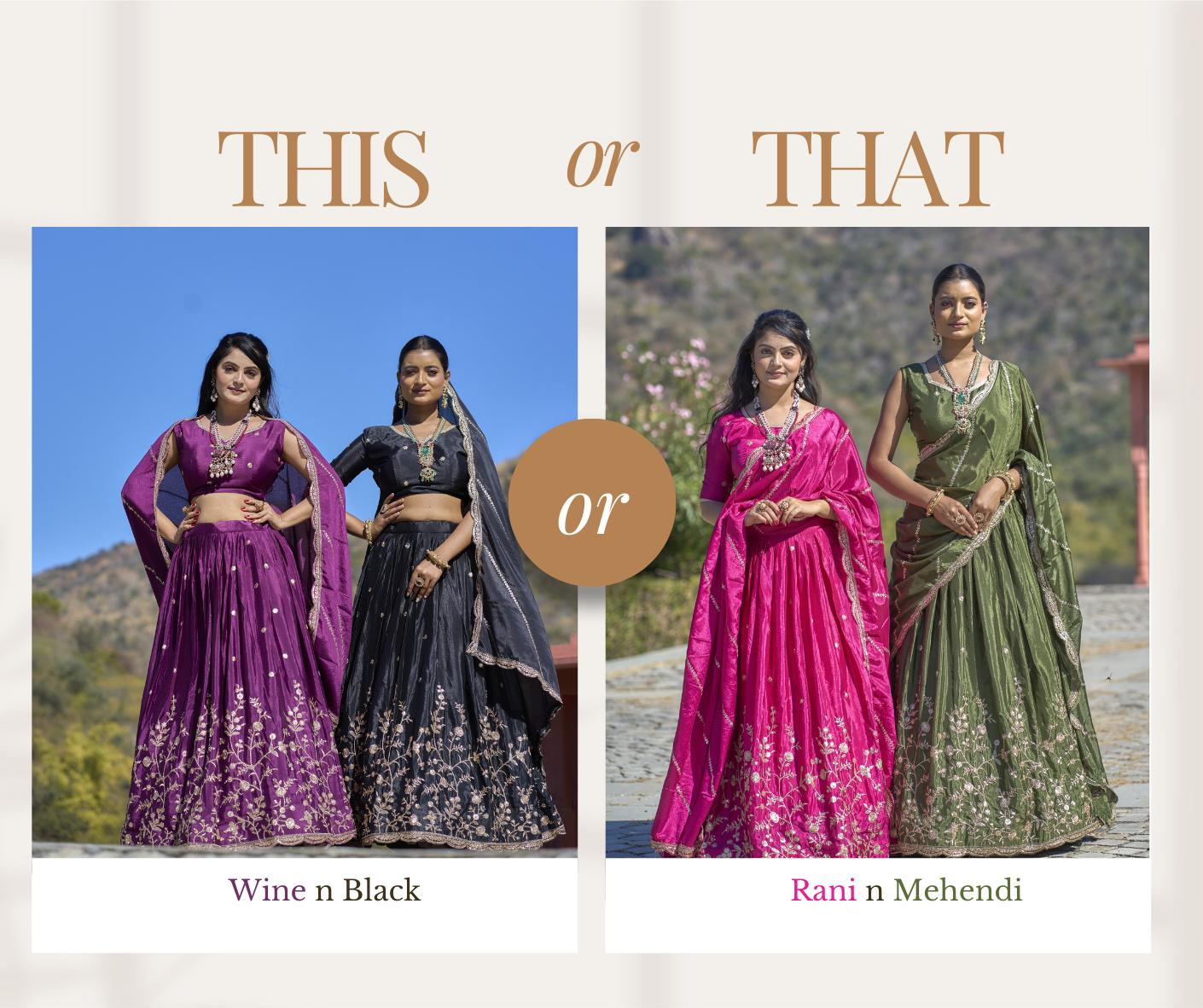 ES Heavy Chinon Silk Lehenga, Blouse & Dupatta with exquisite embroidery and zari work,