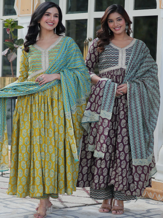 ES Pure Cotton Premium Readymade Kurtis with Pant & Dupatta Set