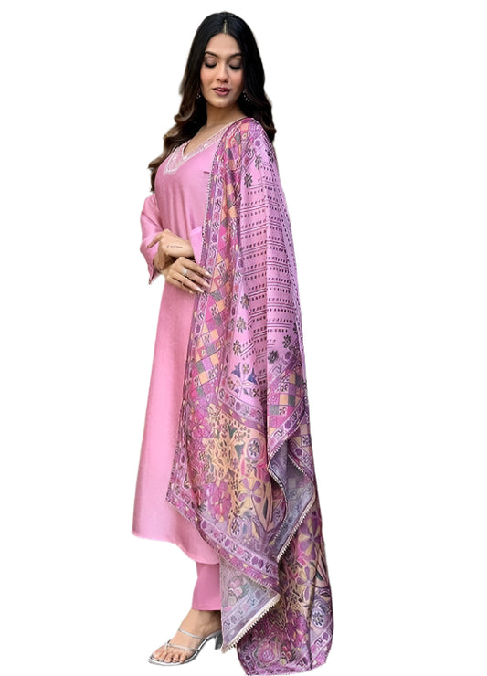 ICF biscut cotton kurti with pant & duptta set for women