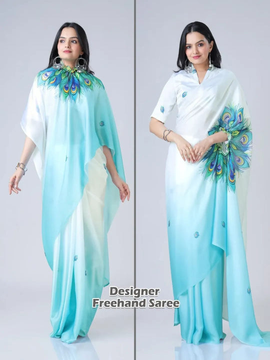 ES Designer Premium Satin Silk Ready To Wear Sarees - New Arrival