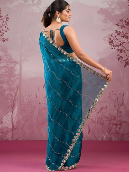 ES Premium Jimmy Chu Silk Saree with Unstitched Blouse