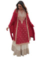 ES Designer Embroidery Sequins, and Print work on Faux Georgette Kurta with Plazo & Dupatta