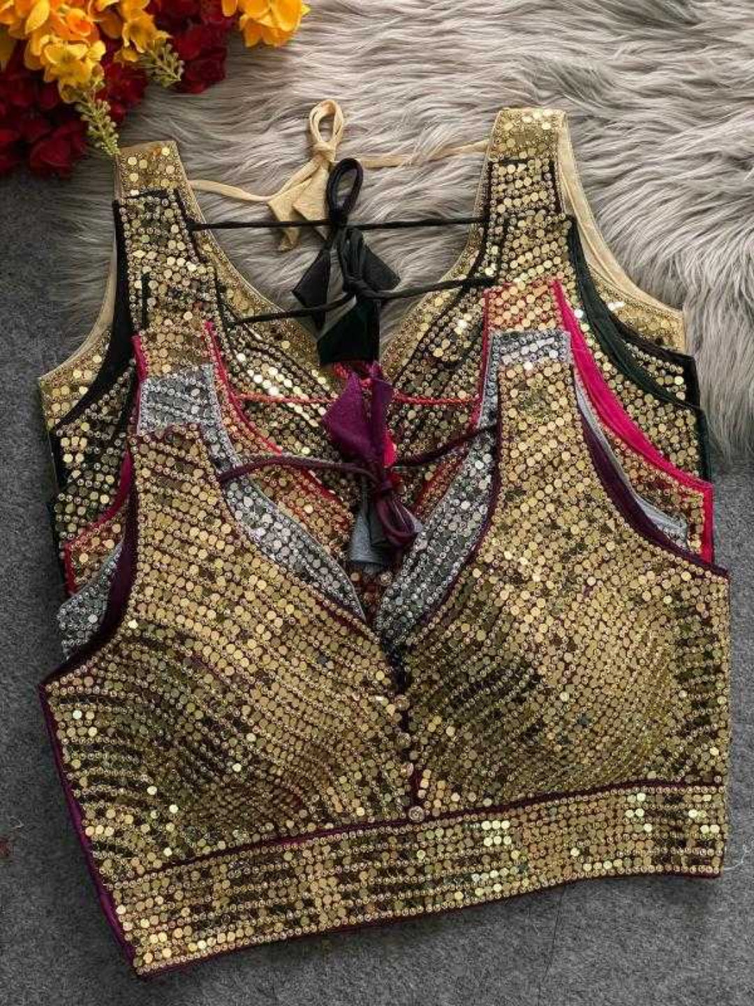 YNF Ready-to-Wear Heavy Phantom Silk Blouse with Beautiful Handmade Latkans