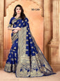 KF Blue Banarasi Silk Woven Design Kanjeevaram Saree