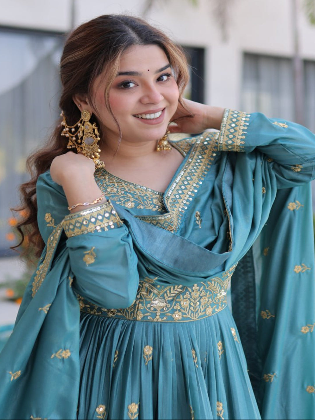 ER Heavy Party Wear Super Silk Sharara Suit with Embroidered Dupatta