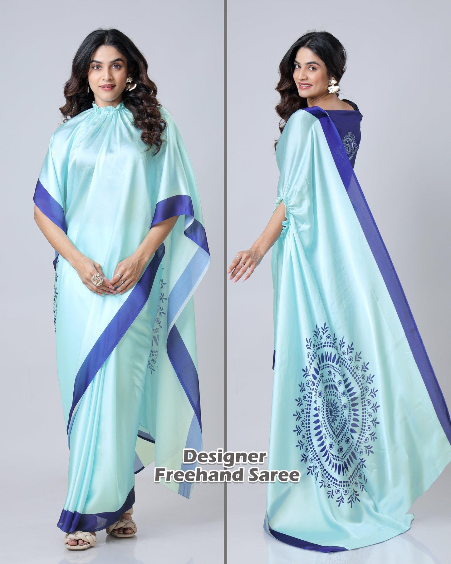 ES Designer Premium Satin Silk Ready To Wear Sarees - New Arrival