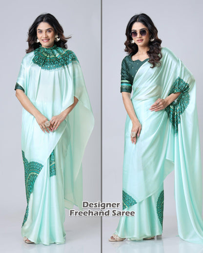 ES Designer Premium Satin Silk Ready To Wear Sarees - New Arrival