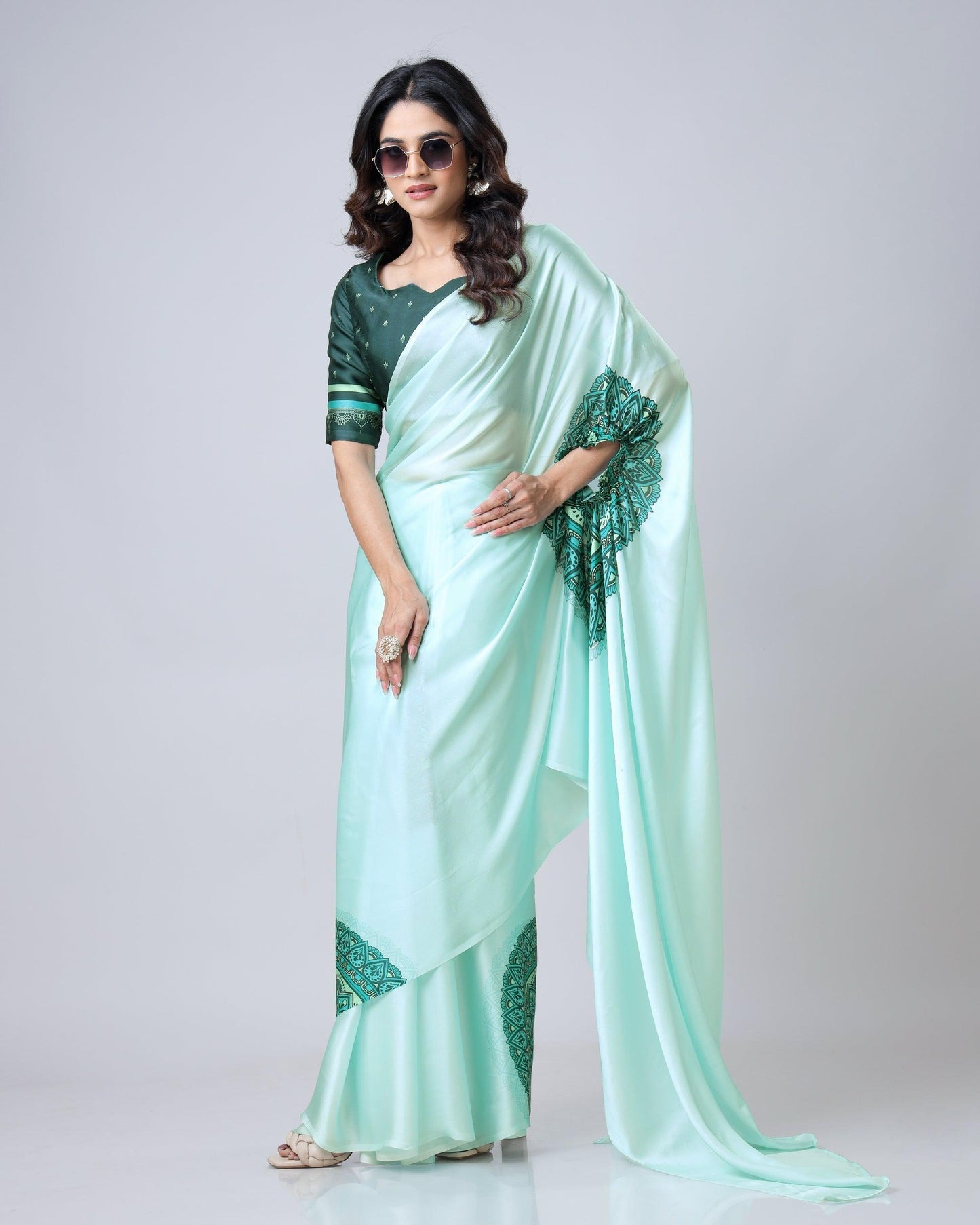 ES Designer Premium Satin Silk Ready To Wear Sarees - New Arrival