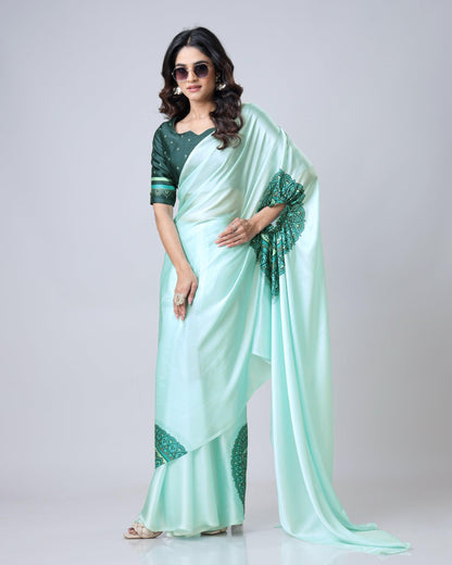ES Designer Premium Satin Silk Ready To Wear Sarees - New Arrival
