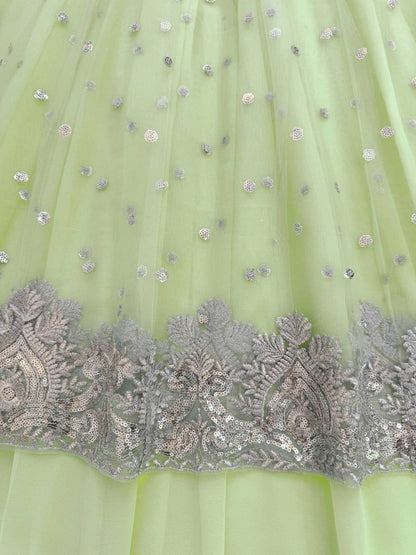 RE Women’s Festive Georgette Gown-Lehenga Set | Fully Stitched