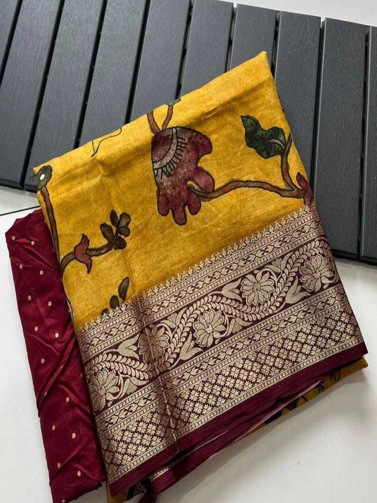 YNF The Pichwai Dream: Lightweight Dola Silk Saree with Luxurious Bandhani Pallu