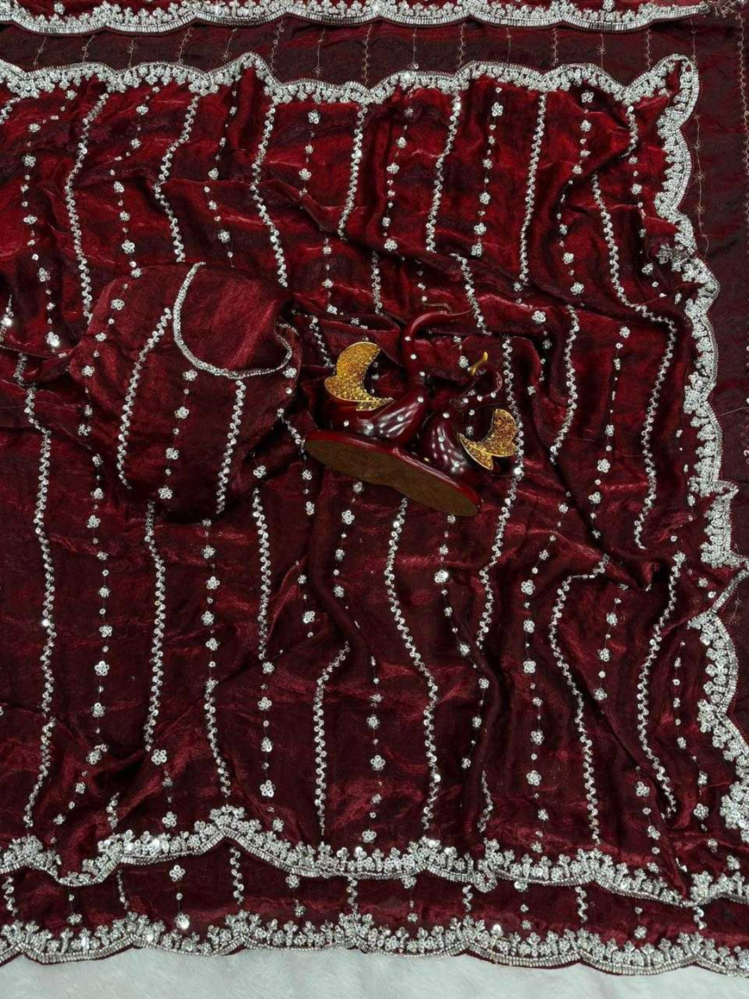 YNF Gorgeous Soft Space Silk Saree with Intricate Beads & Sequence Work