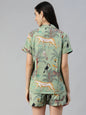 Divena Multi Color Cotton Floral Print Night Suit