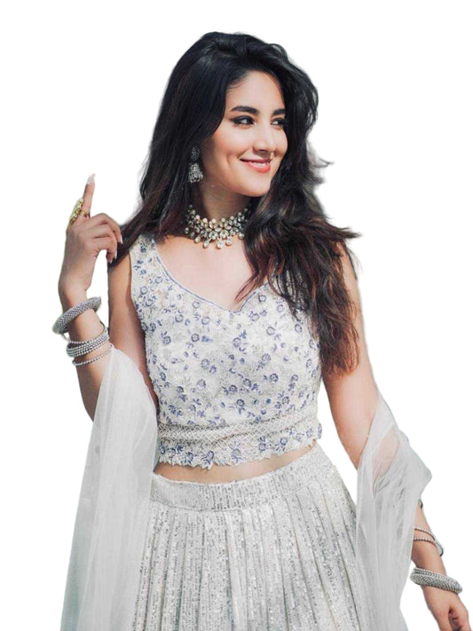 YNF Grand Shaded Georgette Silk Lehenga Choli with 3.25m Flair & Heavy Sequin Work