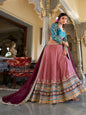 ES Designer Moonga Silk Lehenga Choli Dupatta with Sequins and Thread Embroidery Work