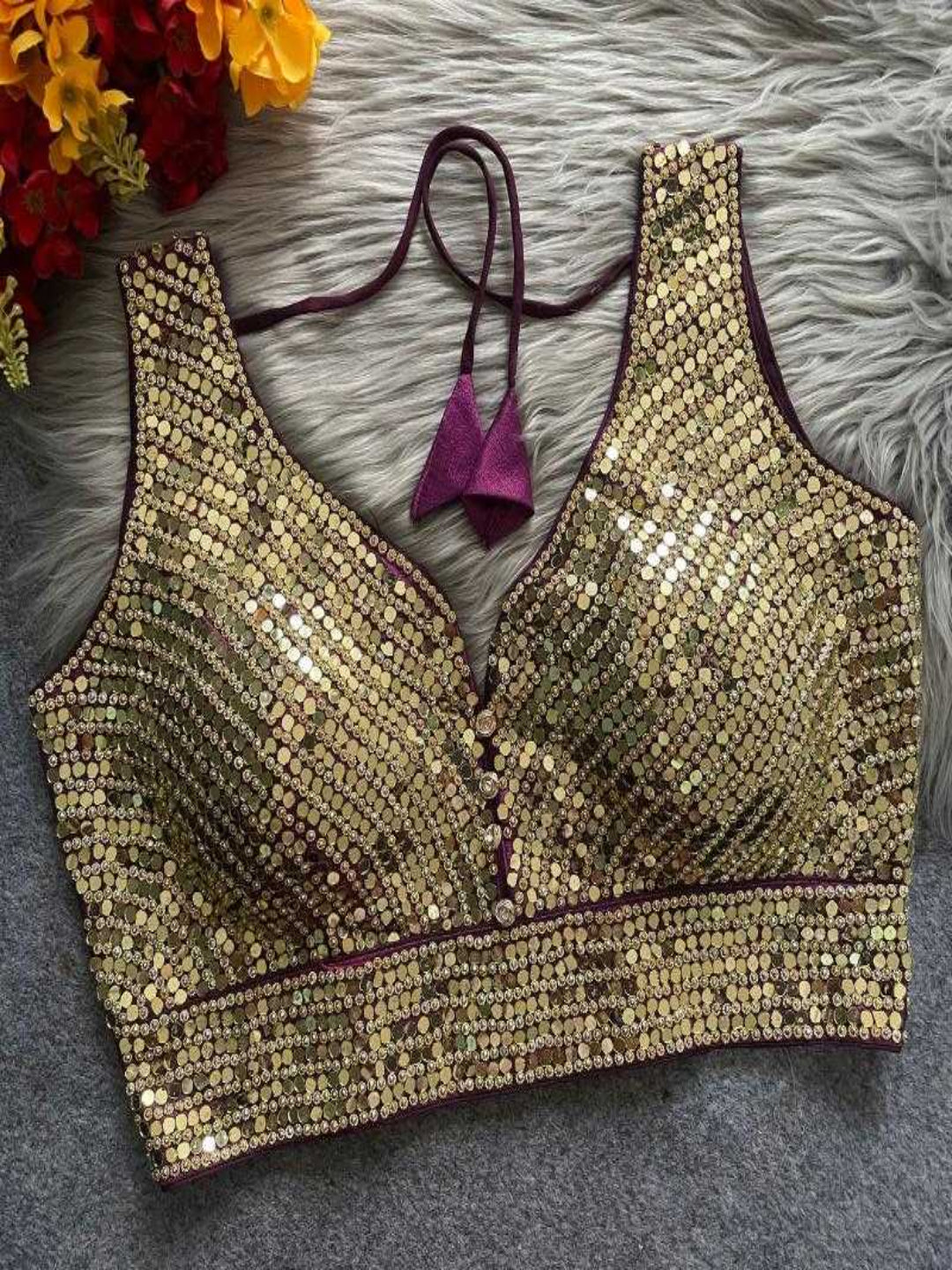 YNF Ready-to-Wear Heavy Phantom Silk Blouse with Beautiful Handmade Latkans