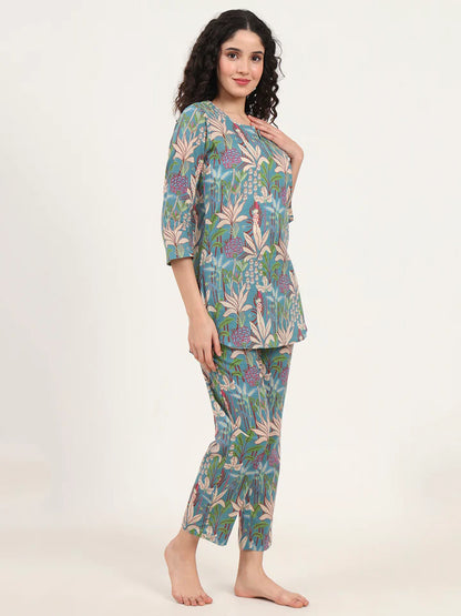 Divena Round & Collared Neck Cotton Night Suits with Payjama