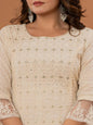 KF Women Embroidered Panelled Mirror Work Pure Cotton Kurta with Trousers & Dupatta
