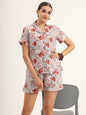 Divena Floral Multi Color Pure Cotton Printed Night Suit
