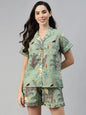 Divena Multi Color Cotton Floral Print Night Suit