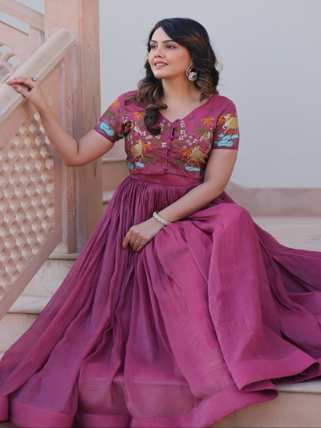 ES Premium Readymade Koti-Gown Collection - Embroidery Work