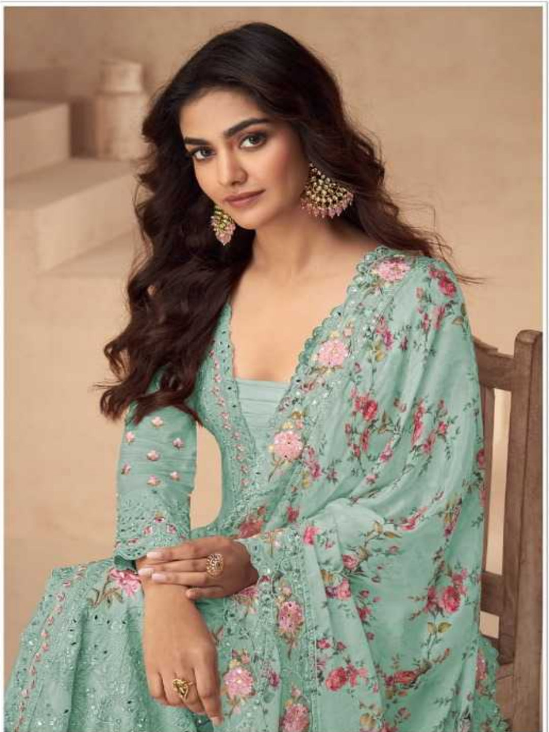 YNF Stitched Real Vichitra Silk Sequence Work Palazzo Suit with Embroidered Dupatta