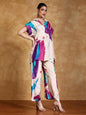 KF Abstract printed loose fit top with flared palazzo (Cord-Set)