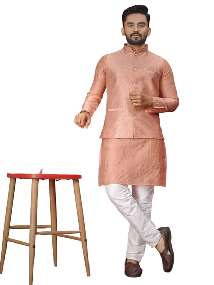 RE Premium Weaving High-quality Jacquard with intricate Golden Zari work - 3 Pieces Sets