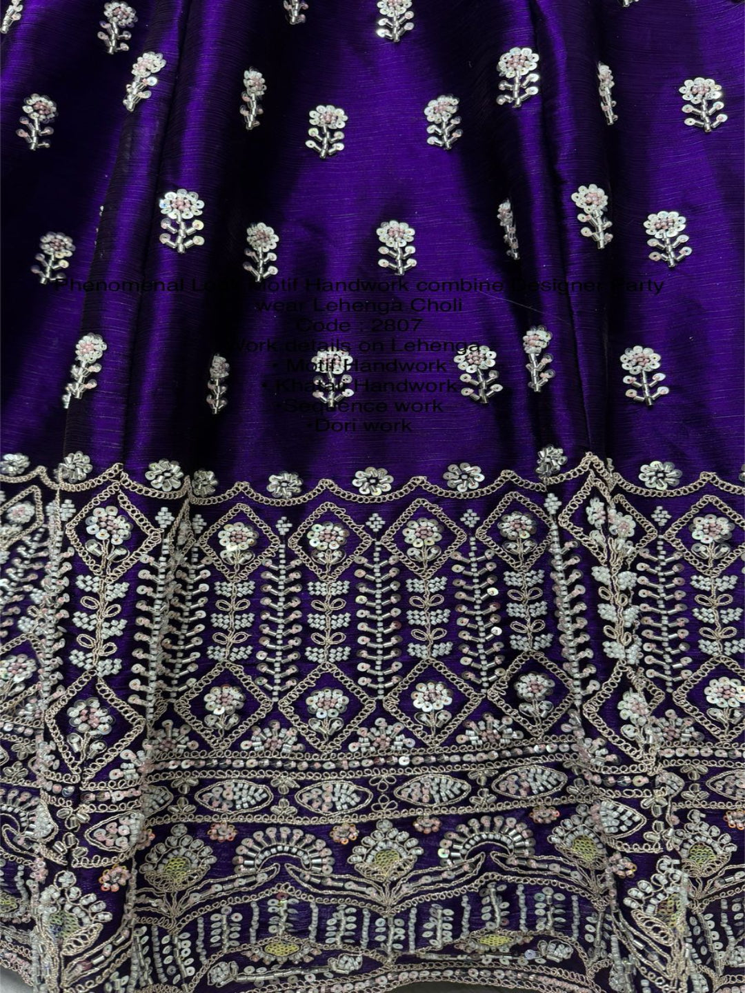 ES Burberry Motif Handwork combine Designer Party wear Lehenga Choli