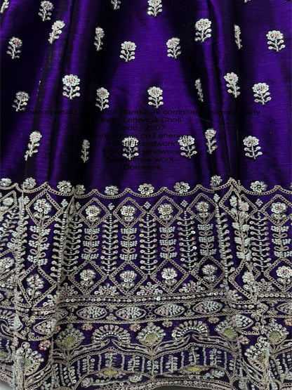 ES Burberry Motif Handwork combine Designer Party wear Lehenga Choli