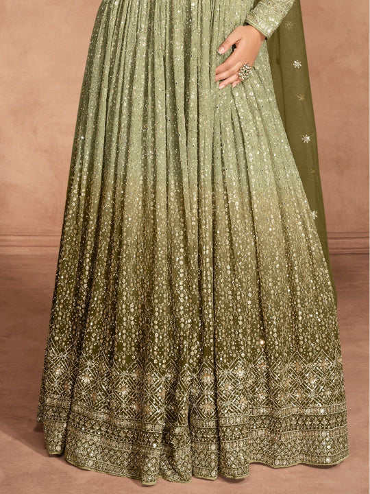 ES Georgette Embroidered Zari & Sequins Gown