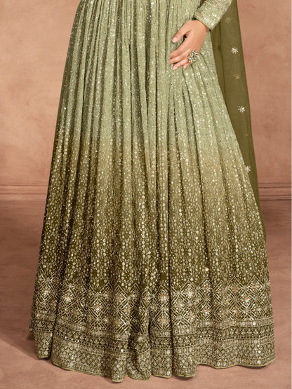 ES Georgette Embroidered Zari & Sequins Gown