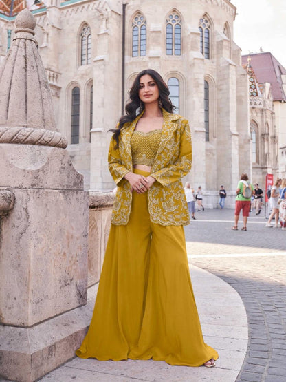 ES Trending Premium Silk Embroidered Work Plazzo Salwar Suit for Women