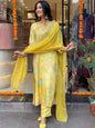 ICF Women Embroidered Georgette Straight Kurta Set with Dupatta
