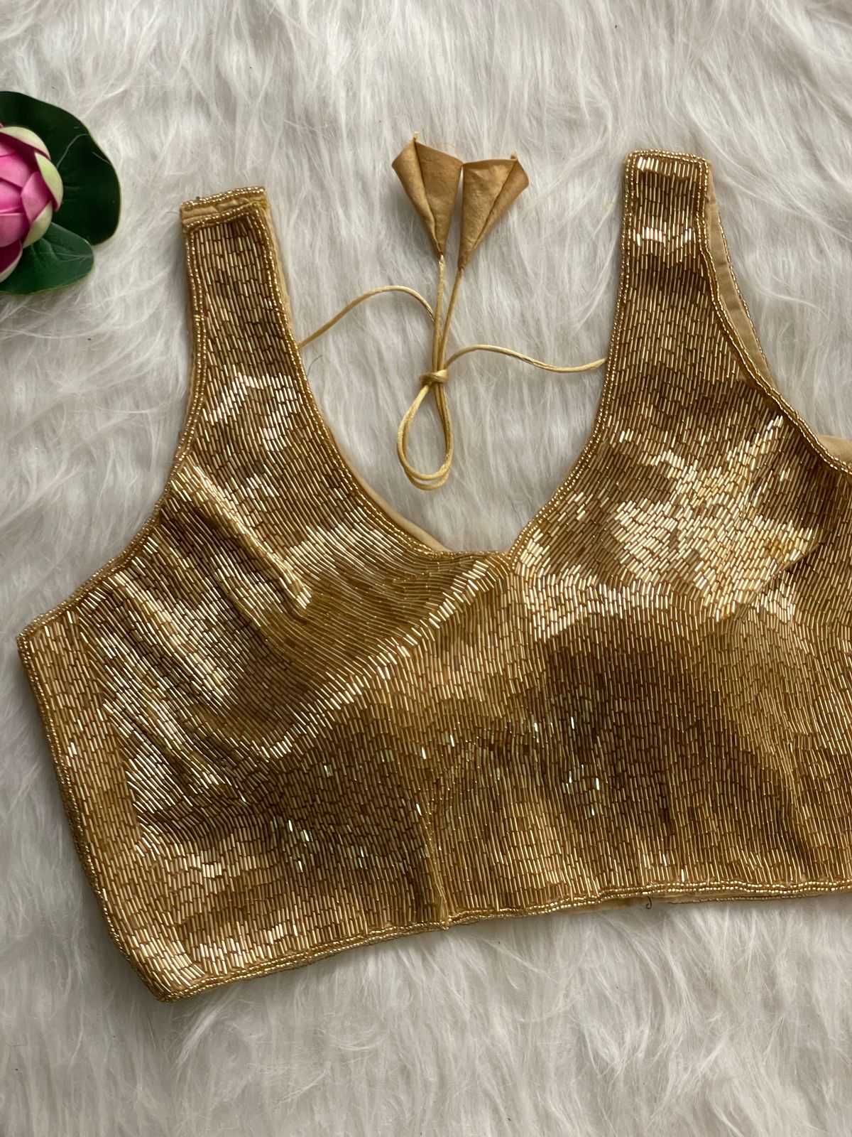 YNF Designer Silk Blouse with Pure Handwork Embroidery (Pearl & Moti Work) RTW