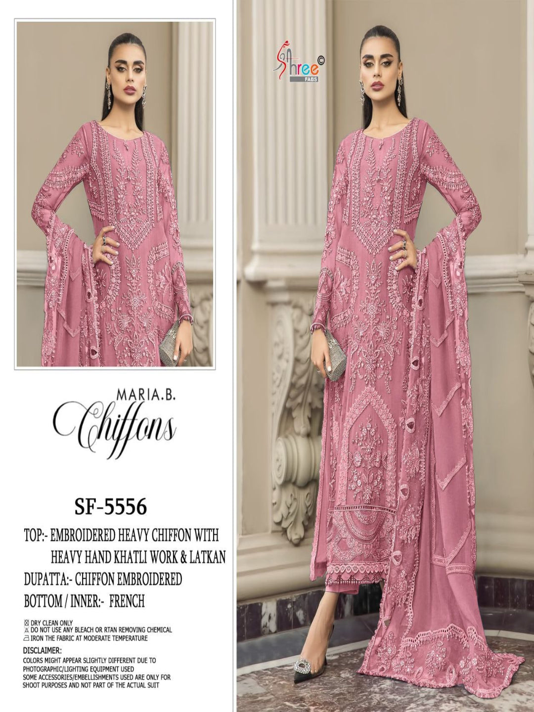 CE Unstitched Pakistani Salwar Suit - Heavy Chiffon Embroidery with Hand Khatli Work