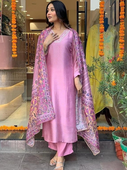 ICF biscut cotton kurti with pant & duptta set for women