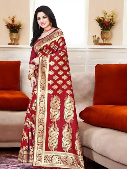 KF Elegant Banarasi Silk Woven Design Kanjeevaram Saree