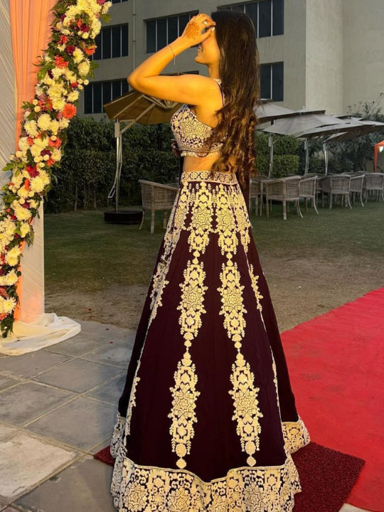 ES Heavy Kasturi silk lehenga with thread & sequins work