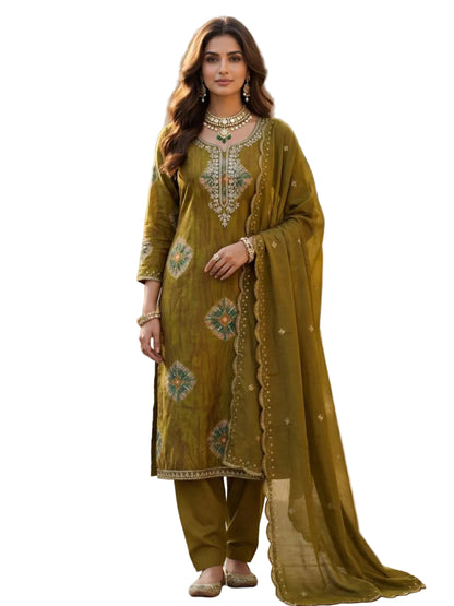 RE Modal Silk Printed Suit with Heavy Chanderi Work Dupatta