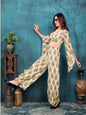 MV Designer & Stylish Viscose Maslin Cord-Set - Cream