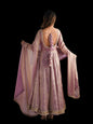 ES Fandy Silk Gown with Pant & Dupatta & Coding Sequnce work