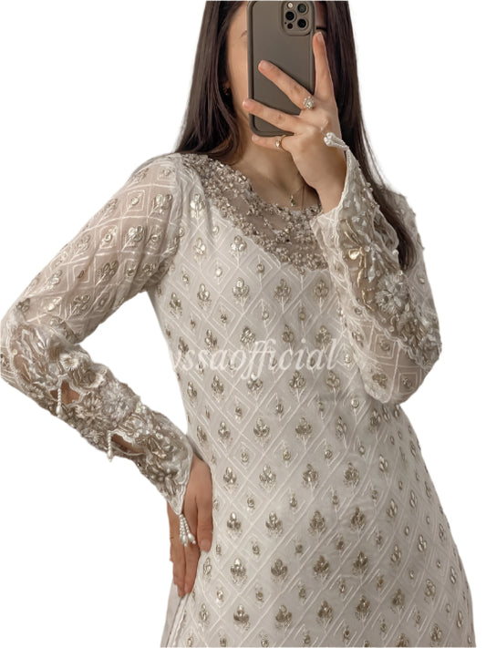 ES New Designer Partywear Top Plazzo & Dupatta Set