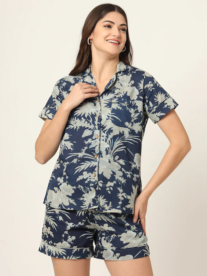 Divena Floral Multi Color Pure Cotton Printed Night Suit