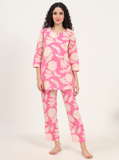 Divena Round & Collared Neck Cotton Night Suits with Payjama