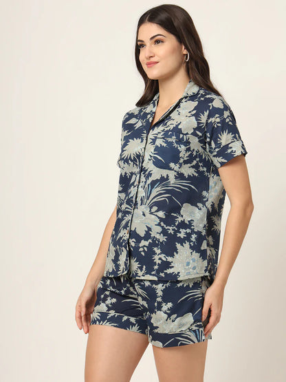 Divena Floral Multi Color Pure Cotton Printed Night Suit