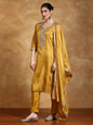 KF Zari Embroidered Yoke Kurta With Trousers And Dupatta